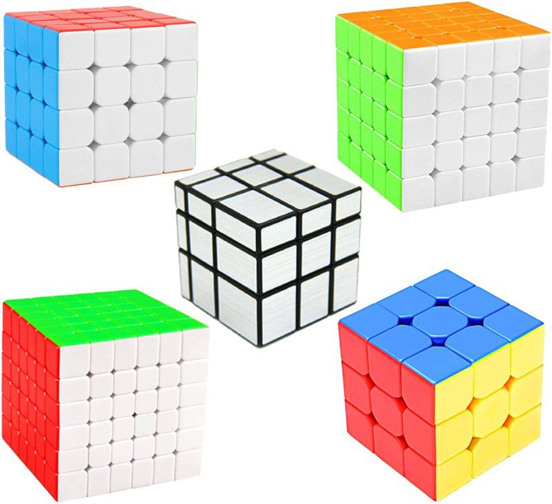 Vaniha Cube Combo of 3X3,4X4,5X5,6X6,Silver Mirror High Speed Stickerless Cube Puzzle  (5 Pieces)