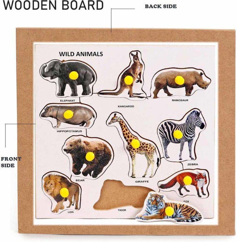 Poktum Wooden Board Puzzles Learning Toy  (10 Pieces)