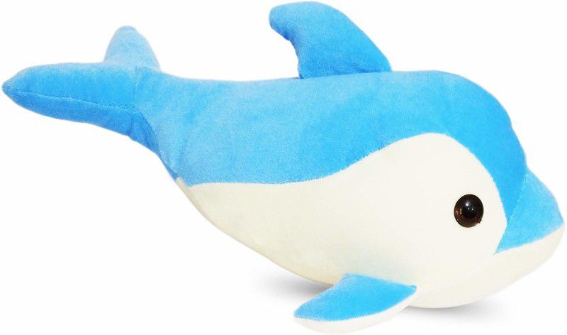 Anil Enterprises Dolphin Fish Stuffed Plush Soft Toy for Baby Girl Kids Boys - 36 cm, Blue - 15 cm  (Blue)