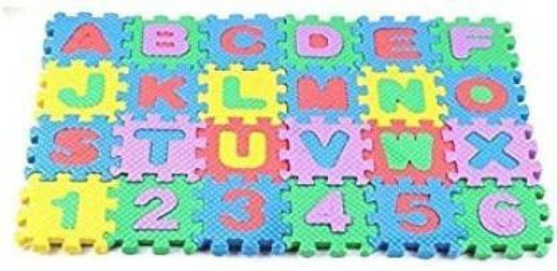 SALEOFF Antique 36pcs Mini Puzzle Foam Mat for Kids, Interlocking Learning Alphabet and Number Mat for Kids  (36 Pieces)