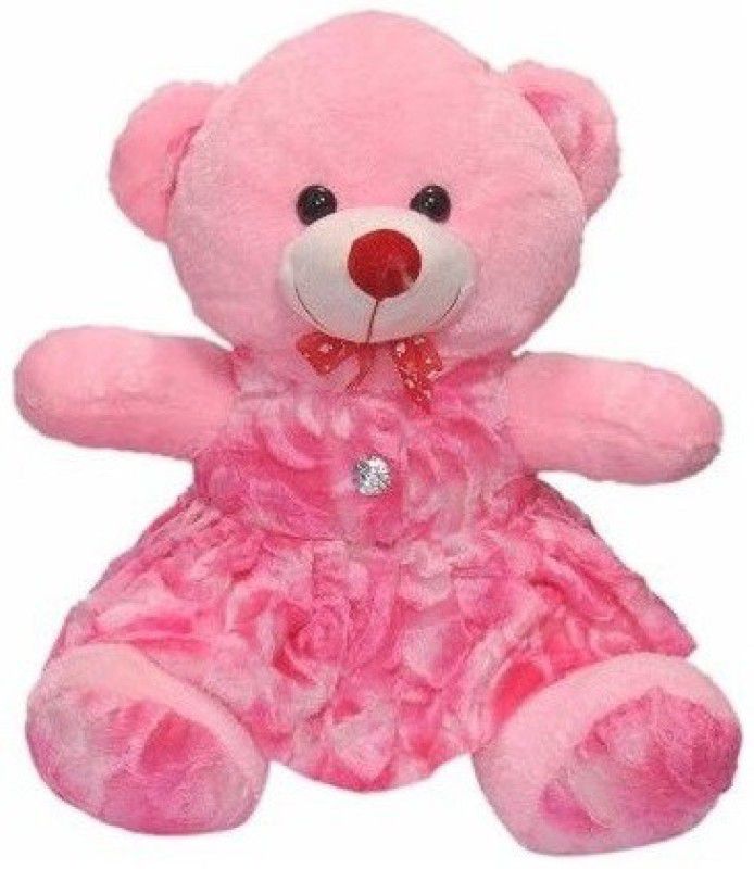 ZOOMINO Pink Doll Soft toy for Kids Playing teddy Bear in size Of 26 Cm long - 26 cm  (Pink)