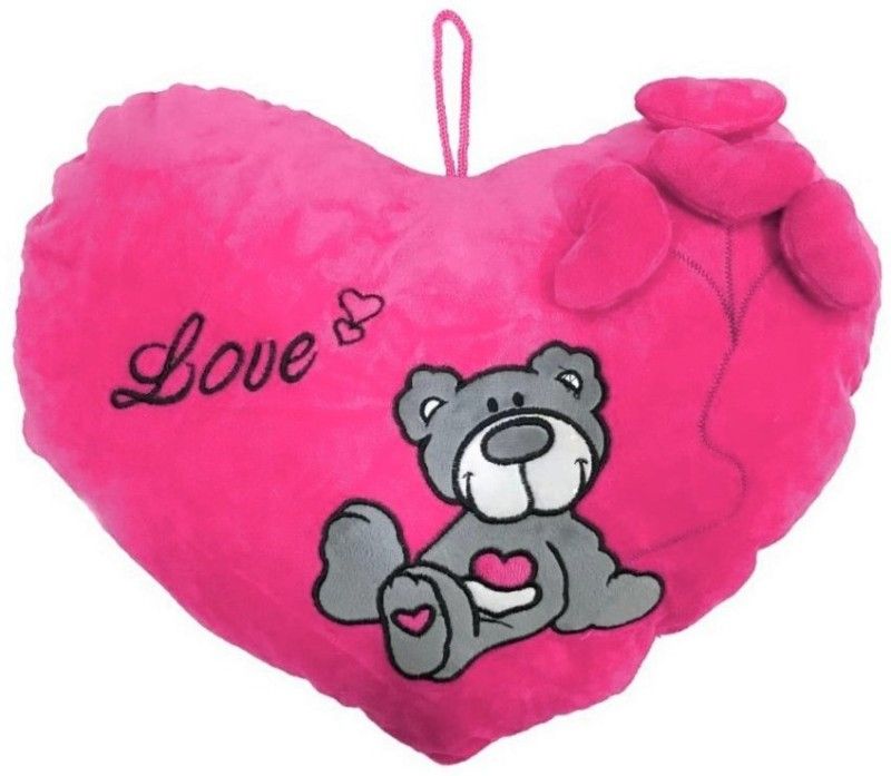 Kraftix Pink Heart Pillow Cushion ( Love Teddy ) - 40 cm  (KST362940)