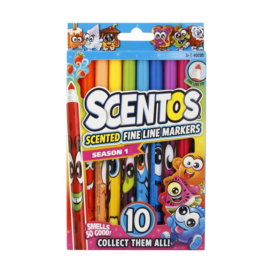 10 Pack Scentos Scented Fine Line Markers