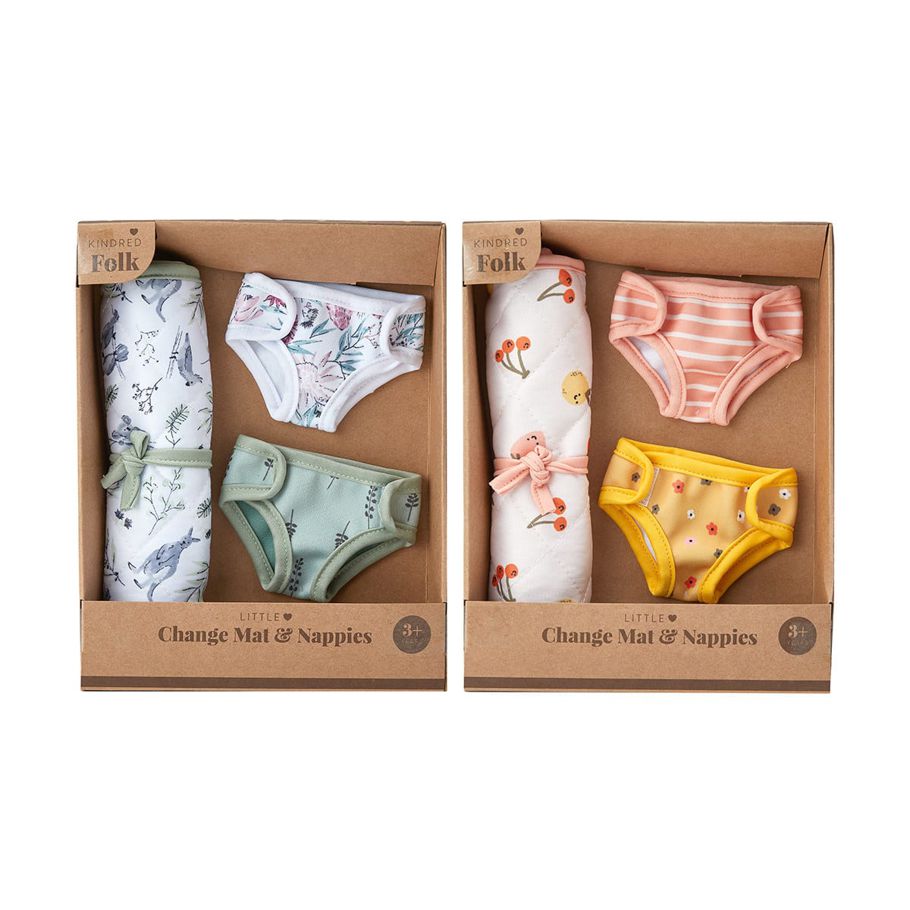 Kindred Folk Little Change Mat and Nappies - Assorted