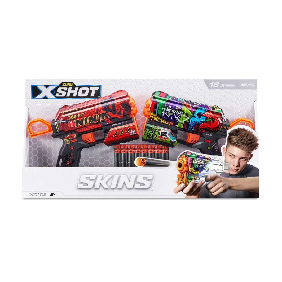 2 Pack Zuru X-Shot Skins Flux Dart Blaster