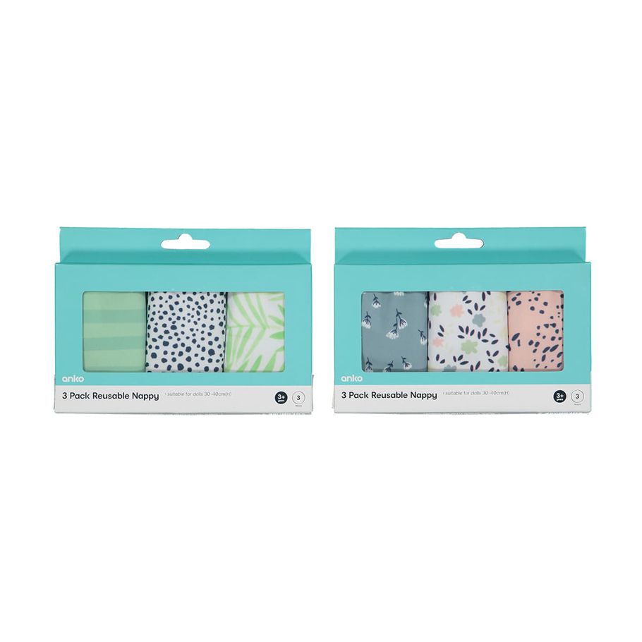 3 Pack Reusable Nappy - Assorted