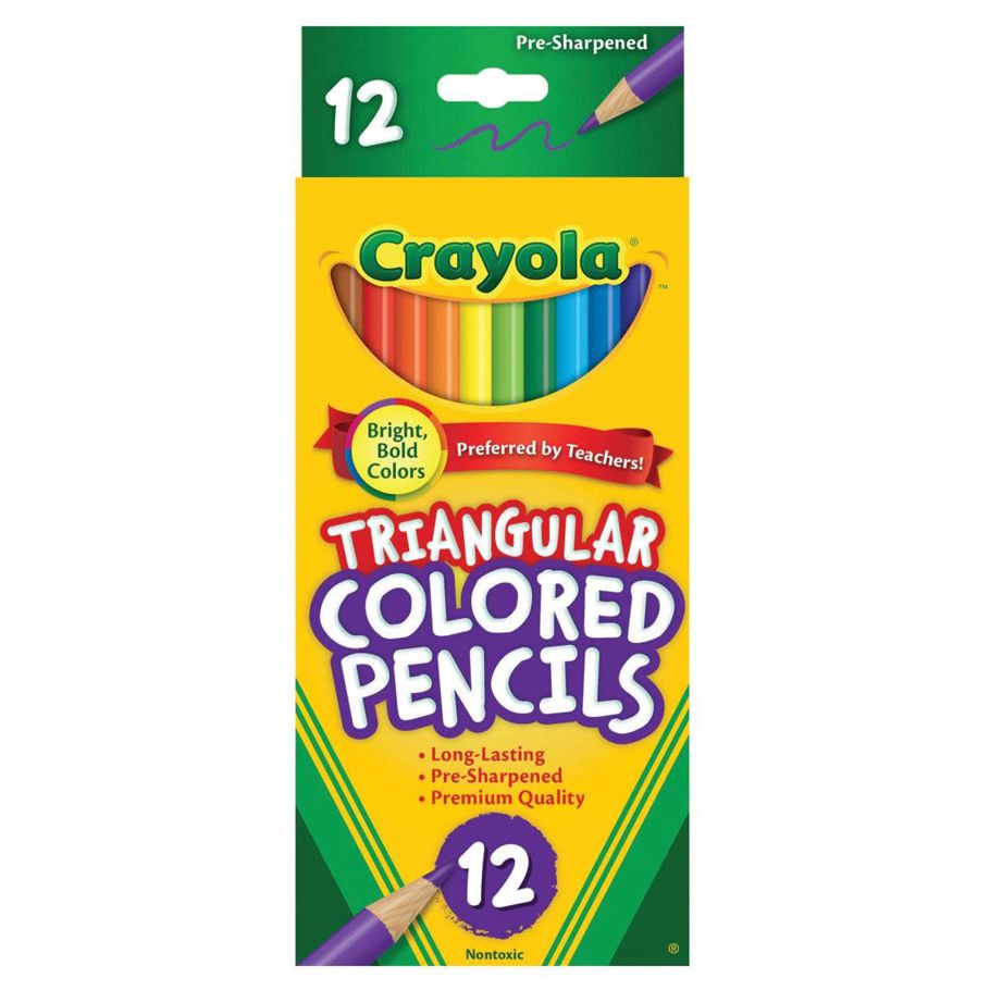 Crayola 12 Pack Triangular Coloured Pencils