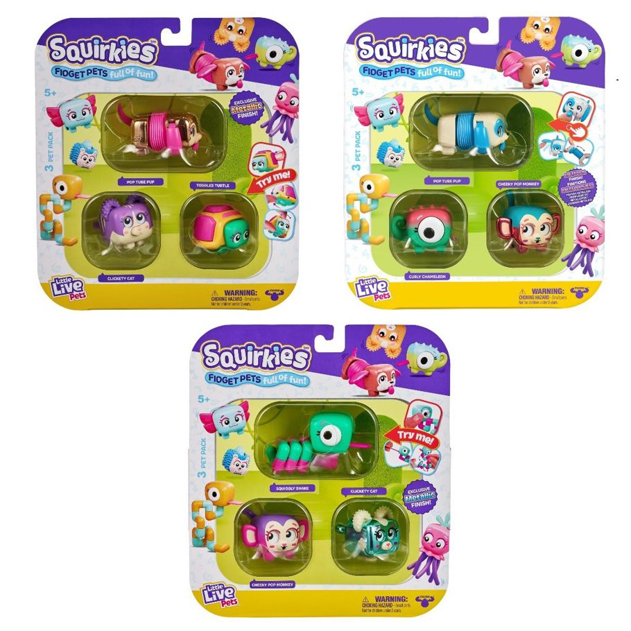 3 Pack Little Live Pets: Squirkies - Assorted
