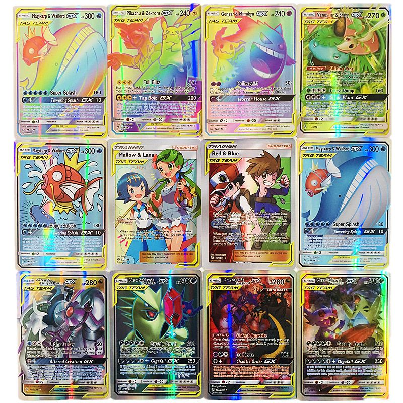 2021 Best-selling Exquisite Cards 60-300Pcs Pokemon GX/EX/V/VMAX/TAG/MEGA A Variety of Tradable Card Games and Children's Toys