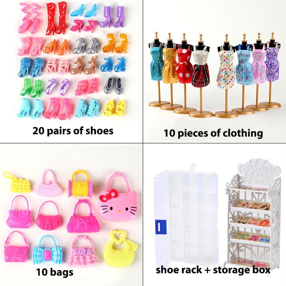 Yfashion Party own Dolls Accessories Shoes Bags Play House Supplies ifts for irls Color Random