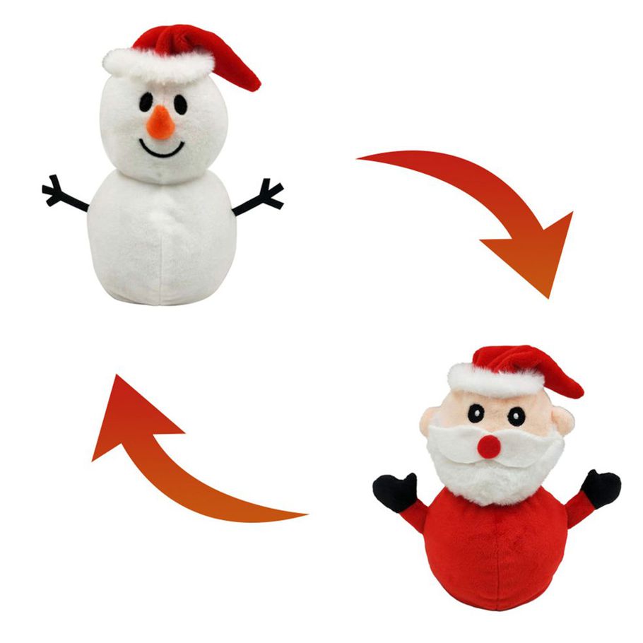 Reversible Christmas Plush Toys Santa Claus Plush Doll Plush Toys Animal Set