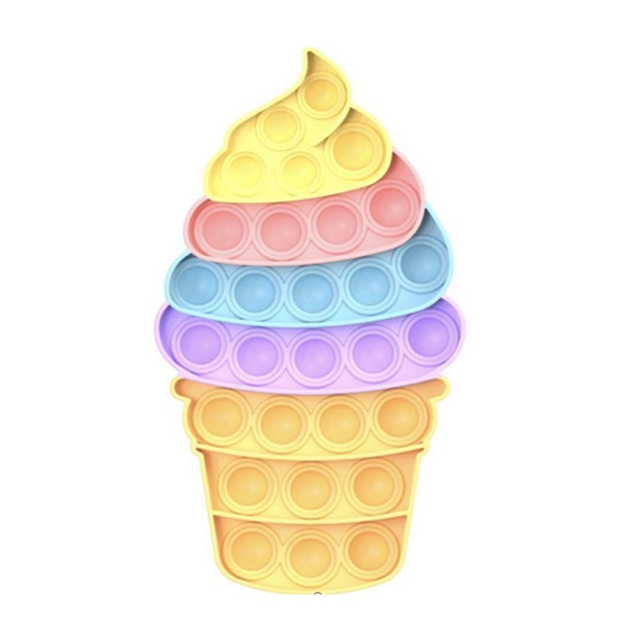 Ice Cream Antistress Fidget Toy Push Bubble Sensory Toy Glitter Kids Autism Needs Squeeze Toy for Children