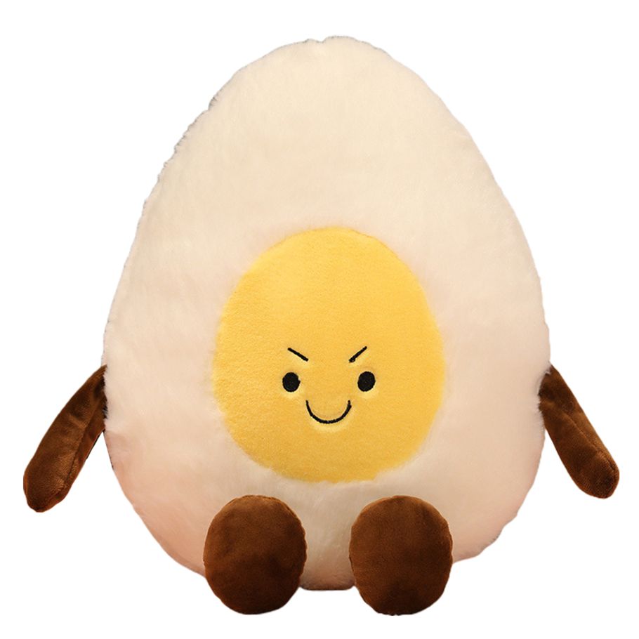 Plush Egg Doll Lovely Soft-touching Cartoon Egg Shape Throw Pillow