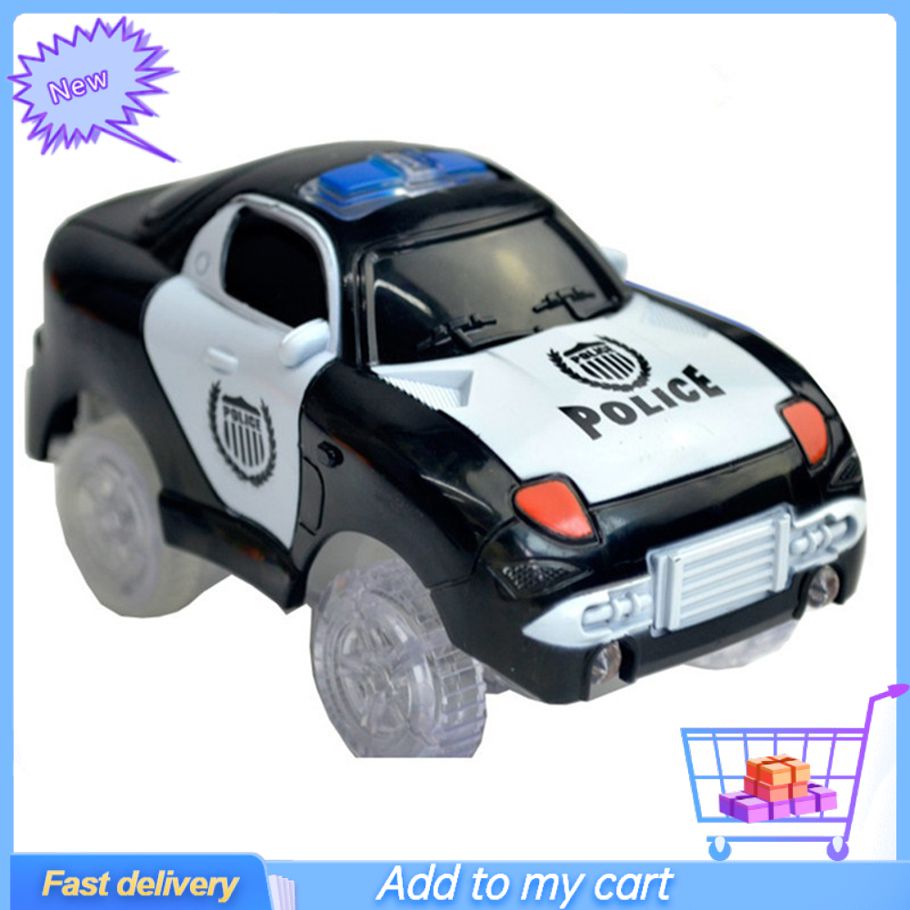 Twisted Bend A Path Toy Track Accessory Motor-driven Light Up SUV's LED Cars Set