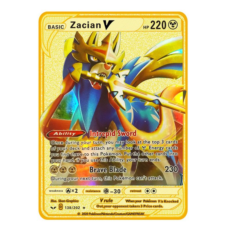 Pokemon Metal Card 2021 NEW PIKACHU Charizard Golden Vmax Card Collection Gift Kids Game Collection Cards