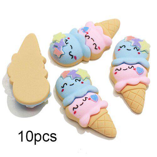 Boxi10pcs Addition to Slime Slices Supplies Cute Charms Resin Ice Cream Kit DIY Filler for Fluffy Clear Slime Clay Toy