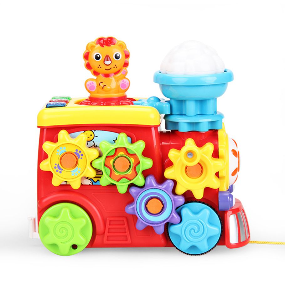 Cartoon Animal Train Gear Splicing DIY Assembly Educational Toy Kids Gift Set