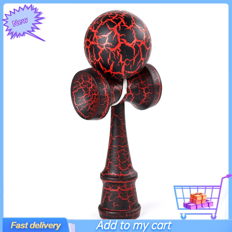 Wooden Crack Paint Kendama Juggling Ball Japanese Traditional Fidget Sports Toy