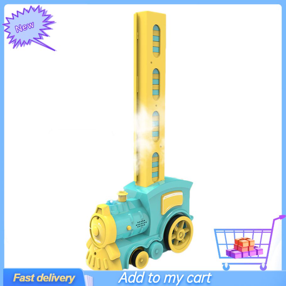Creative Automatic Train Game Plastic Stacking Domino Toy DIY Educational Toy