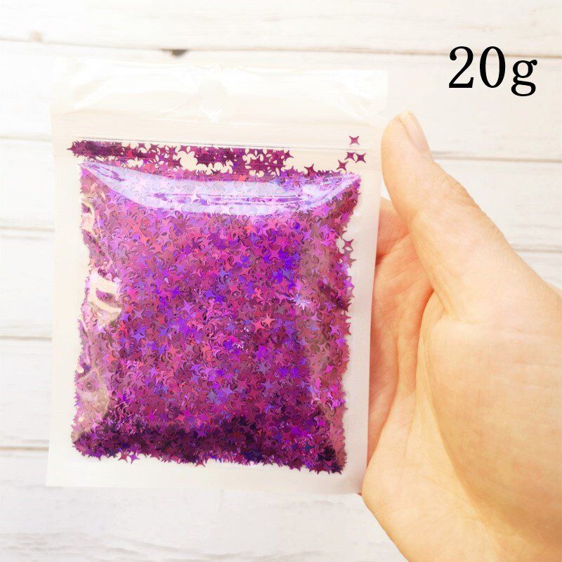 10g/20g Star Glitter Diy Crystal Slime Supplies Ultra-thin Slices Nails Art Tips Box Accessories Decoration Toys For Kids