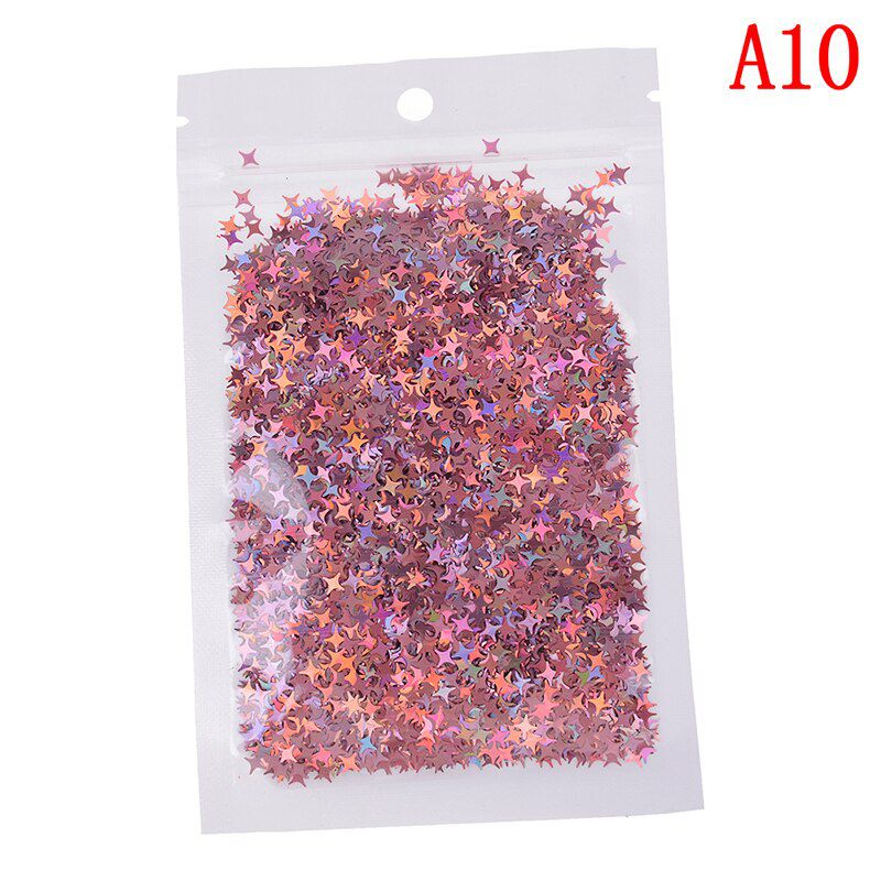 10g Four Star Glitter Diy Crystal Slime Supplies Ultra-thin Slices Nails Art Tips Box Accessories Decoration Toys For Kids Model