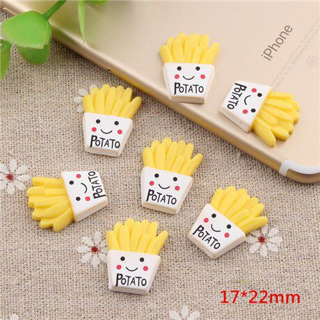 10Pcs/lot French Fries charm slime model Polymer Filler Slime Modeling Clay Lizun DIY Kit slime accessories For Children Gifts