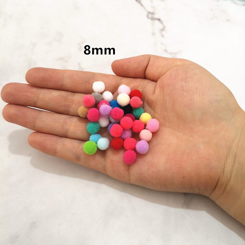 8/10/15/20/25/30mm Soft Round Fluffy Craft PomPoms Ball DIY Slime Bead Supplies Accessories For Foam Slime Putty Christmas Gifts