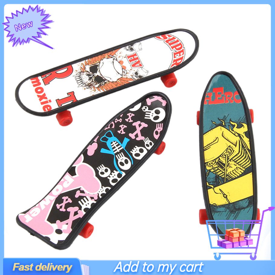 3Pcs Mini Skateboard Decompressive Creative Compact Stress-relieving Finger Skateboard Toy for Desk Game