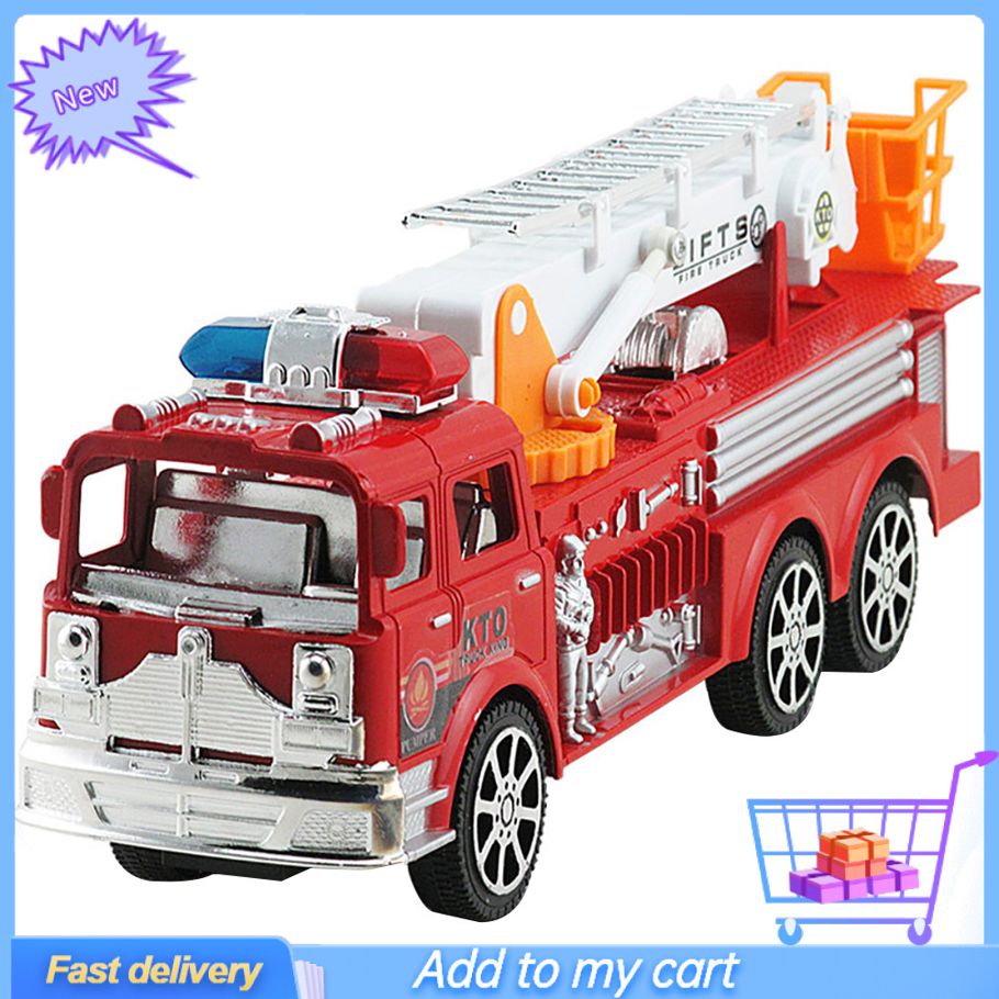 Ladder Truck Firetruck Toy Educational Vehicle Model for Kids Boys