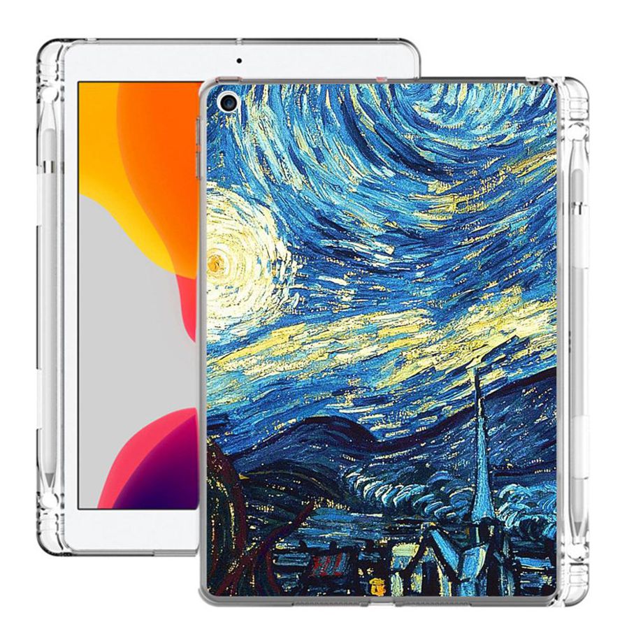 Oil Painting For ipad pro 11 Case 2020 ipad 7th generation case With Pencil Holder For ipad Air 3 Air 2 9.7 Cover Mini 2 3 4 5
