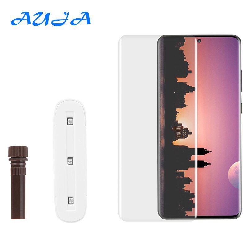 AUJA 1PC Screen UV Protector Tempered Glass For Galaxy Note 8/9/10/10 Plus Full Cover Protective Transparent Glass S8/9/10/20