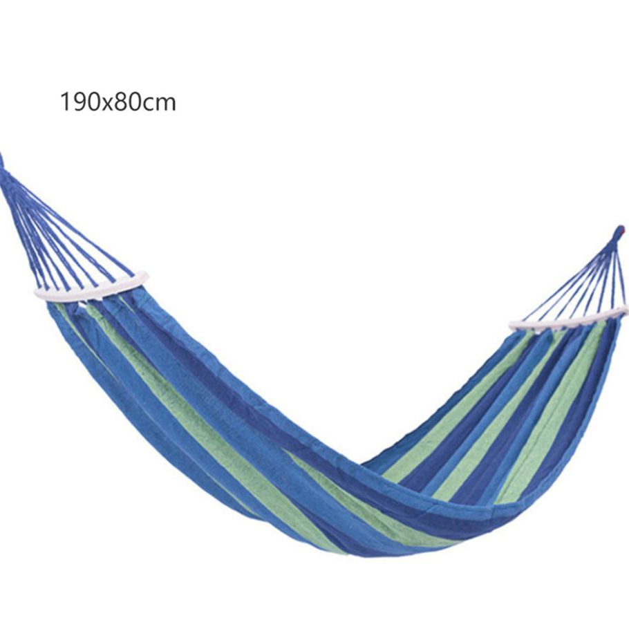 Outdoor hammock for 1-people colored canvas hammock leisure camping hammock anti-rollover hammock with curved stick
