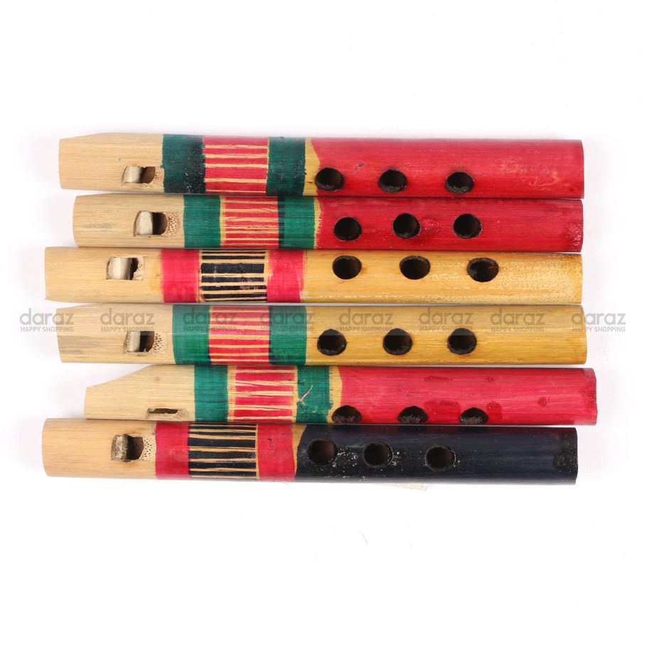 Kids Bamboo Colorful Flute Whistle Musical Instrument Educational Toys Design for Children (Wholesale Deal)