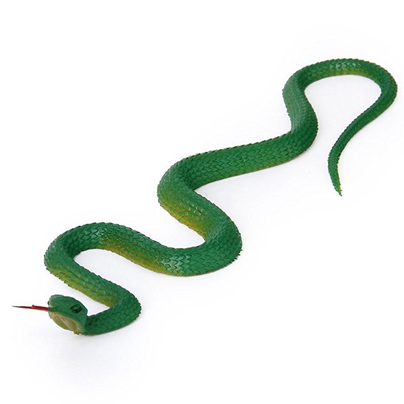 Simulation soft plastic toy snake Simulation Snake Rubber Tip Toy - Green