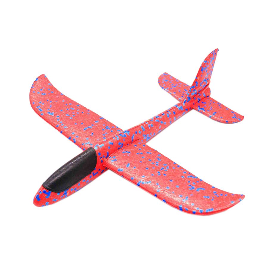 48Cm Hand Throw Lighting Up Flying Glider Plane Glow In The Dark Toys Foam Airplane Model Led Flash Games Toys For Children- Red - red