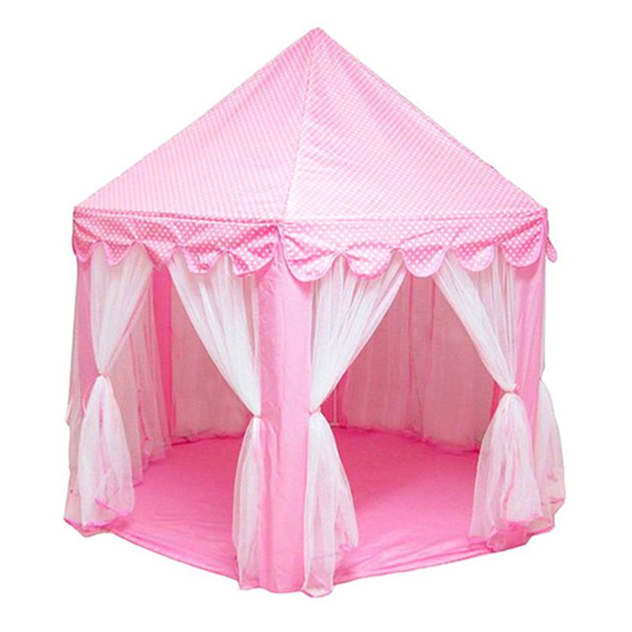 Children tent ball pool girl princess pink castle tents small play houses for kids portable kids outdoor play tent ball pit - pink