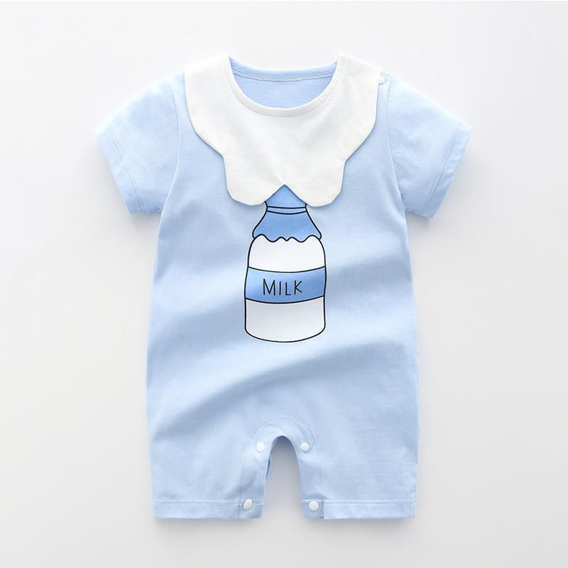 Summer 0-24 Months Baby Boys Girls Romper Infant Jumpsuit Cartoon Short-sleeved Climbing Pajamas Cotton Brand Toddler Clothes