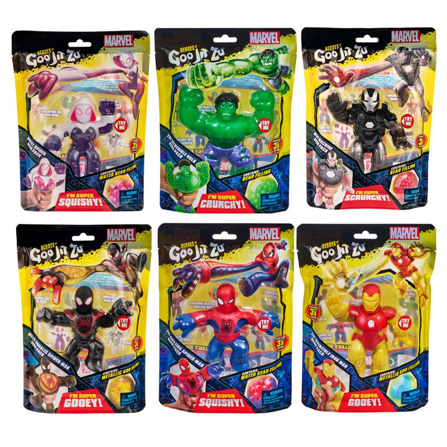 Heroes of Goo Jit Zu Marvel Hero Pack. Stretches 3x Its Size - Assorted