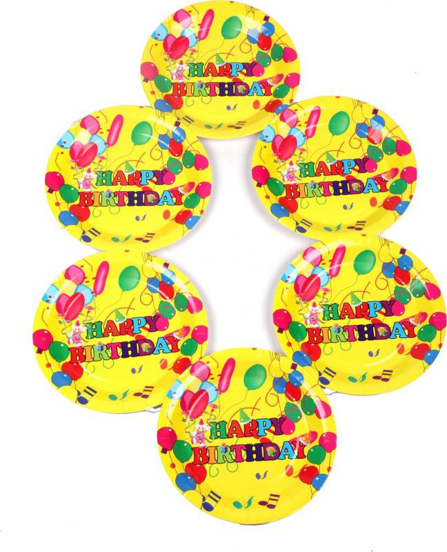 FUNCART Colorful Balloons Theme 9 Quarter Plate  (Pack of 6)