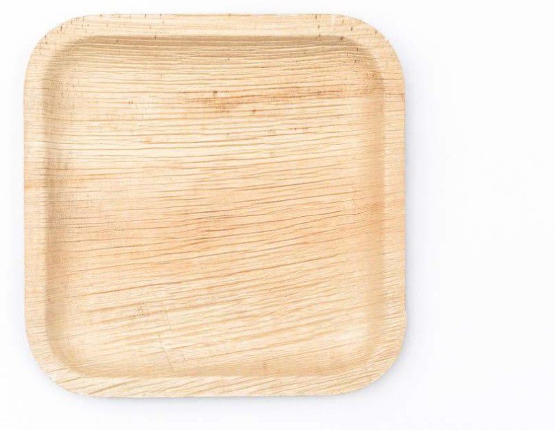 Yuvika Store Biodegradable Palm Leaf Eco-Friendly Plate 8 Inch Square Shape Plate (Pack of 50) Half Plate  (Pack of 50)