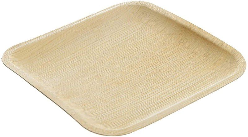 Eco Friendly Disposable Dinnerware made from naturally shed leaves of the Areca Nut Palm Tree 8 Inch Plain Square Plate pack of 25 Half Plate  (Pack of 25, Microwave Safe)