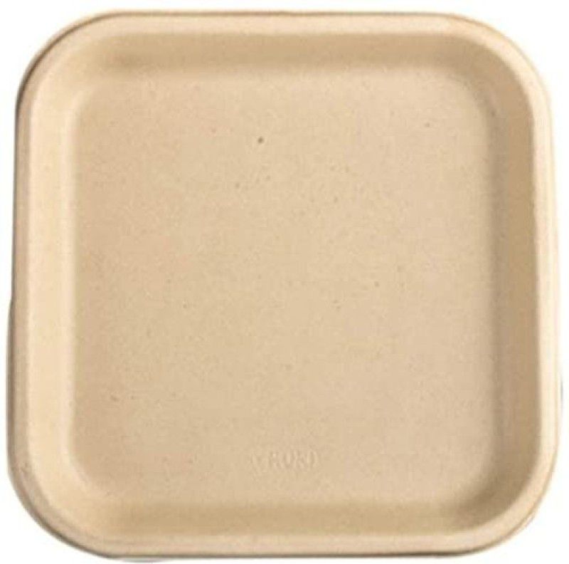 KRUM chuk combo Square Plates 7 Inch (25), Bowl 180 ml (25), spoon (25), fork (25), Dinner Plate  (Pack of 100, Microwave Safe)