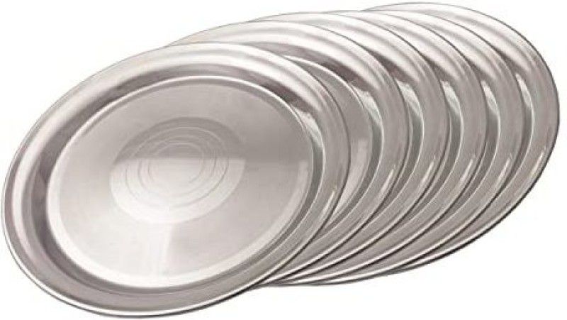 KhatuMart Stainless Steel Dinner Plates-6 Pieces Dinner Plate  (Pack of 6)
