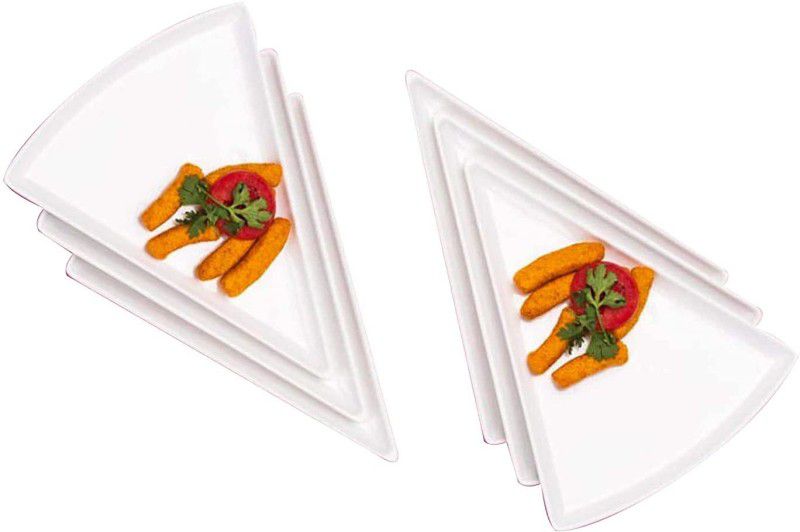 KINDRED Melamine Pizza Plates Pack of 6 Snack Plate for Dining Table, Serving Dishes to Guest, Family, Dinner, Party and More Pizza Tray  (Pack of 6, Microwave Safe)