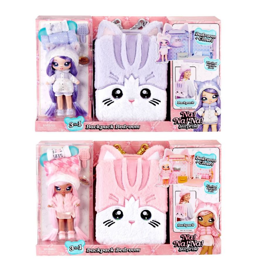 Na! Na! Na! Surprise 3-in-1 Backpack Bedroom Playset Fashion Doll - Assorted