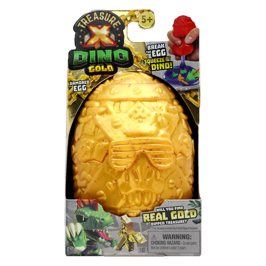 Treasure X Dino Gold Armored Egg -  Break The Egg, Squeeze Out The Dino - Assorted