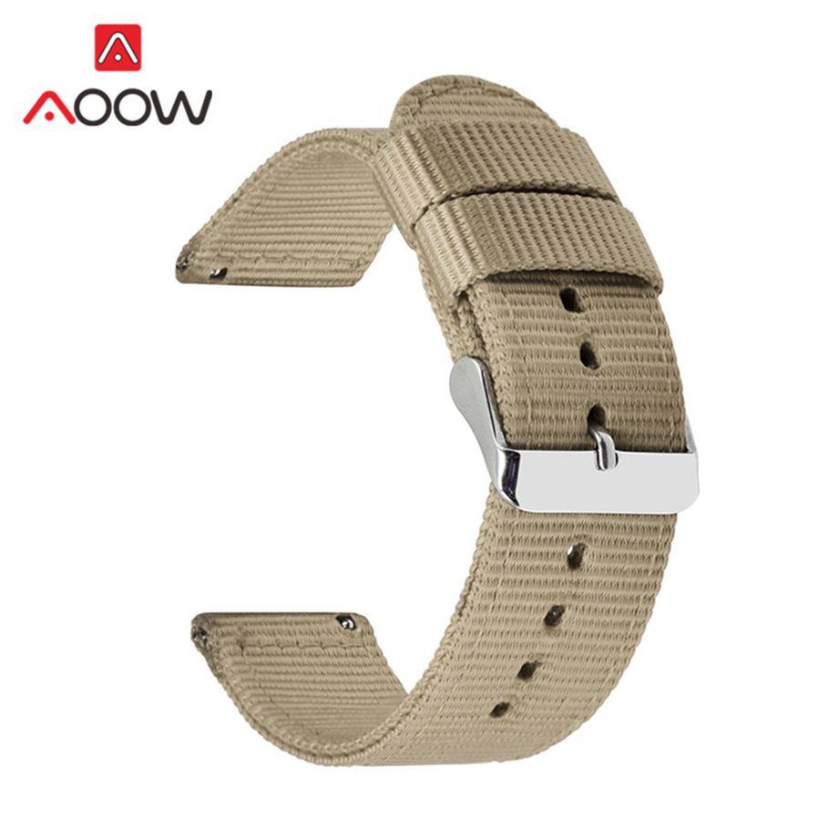 Durable Nylon Band Strap 18mm 20mm 22mm 24mm for Samsung Galaxy Watch Active 2 40mm 44mm 42mm 46mm Gear S2 S3 Amazfit Bracelet