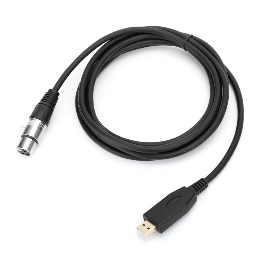 Professional USB Male to XLR Female Microphone Link Cable MIC Accessory