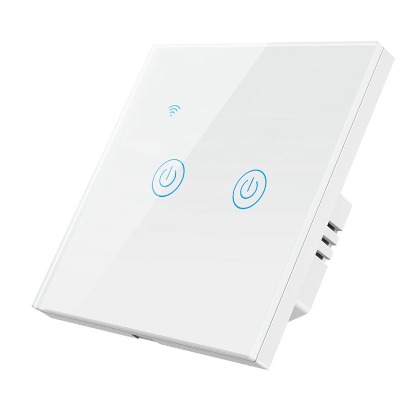EU GB Standard Contact Switch WiFi Smart Thermostat Temperature Controller EU Plug 2 Gang White