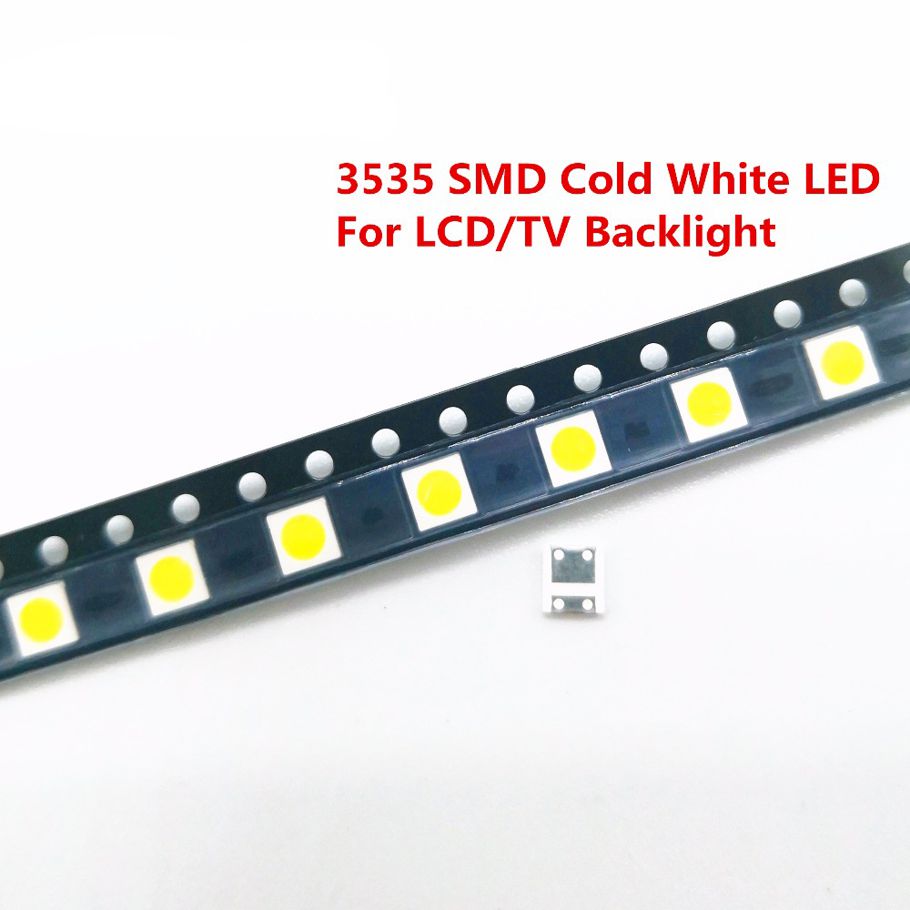 Yfashion 50/100 Pcs Diodes V Backlight 2W 6V / 1W 3V 3535 SMD LED elevisao Cold White Backlit LCD Backlight for V